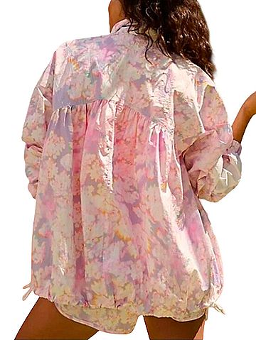 Free People Movement x Hatch Tie Dye Full Zip Cinched Waist Windbreaker (view 2)