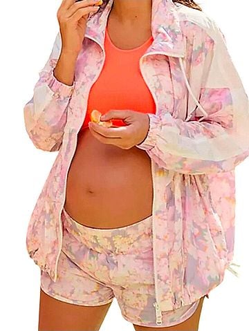 Free People Movement x Hatch Tie Dye Full Zip Cinched Waist Windbreaker (view 1)