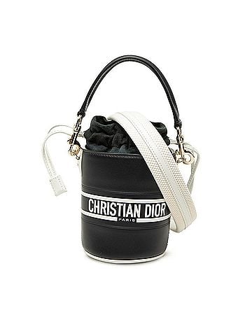 Christian Dior Christian Dior Dior Vibe Micro Bucket Mini Shoulder Bag/Handbag 2-Way Navy White Leather Suede Women's (view 1)