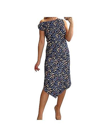 Atlein Floral Off the Shoulder Twist Dress Cocktail Dress (view 1)