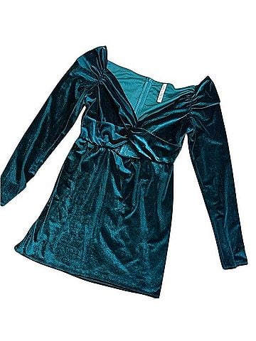 Lucy In The Sky Velvet Green Mini Dress Casual Dress (view 2)