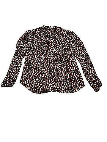 Kate Spade New York Dotty Leopard Ruffle Collar Shirt Long Sleeve T-Shirt (view 2)