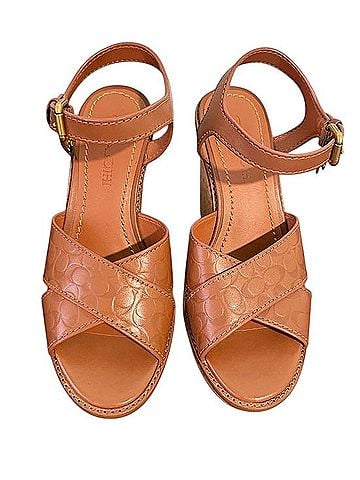 Coach Cross Band High Cork Wedge Wedges (view 2)