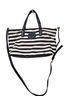 Tory Burch Stripes White Blue Leather Tote One size - photo 1