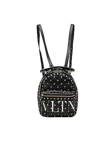 Valentino Valentino VLTN logo Rockstud quilted backpack, black leather, women's. (view 1)