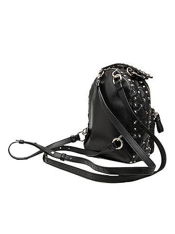 Valentino Valentino VLTN logo Rockstud quilted backpack, black leather, women's. (view 2)