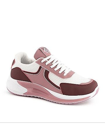 Andrea Women'S Cushioned Sole Comfort Sneakers in Pink / White (view 1)