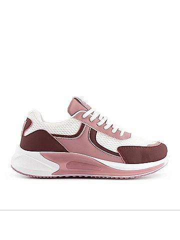 Andrea Women'S Cushioned Sole Comfort Sneakers in Pink / White (view 2)