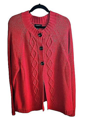 Lands' End Cable Knit Button Front Cardigan Cardigan (view 1)