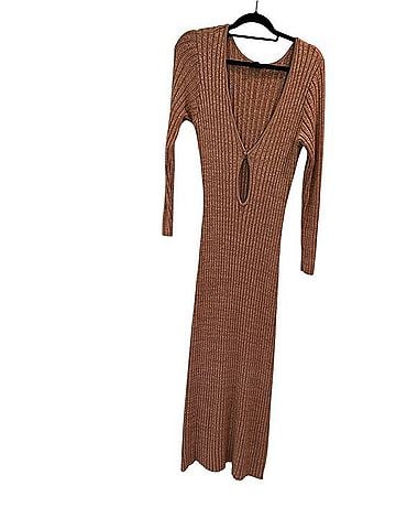 AFRM Java Taupe Ribbed Knit Cutout Maxi Dress Casual Dress (view 2)
