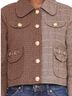 Avec Les Filles Plaid Brown Ivory Jacket Size S - photo 4