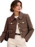 Avec Les Filles Plaid Brown Ivory Jacket Size S - photo 1