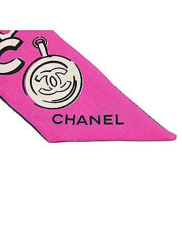 Chanel Coco Charms Print Silk Slim Bandeau Scarf (view 2)
