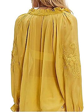 Free People Bali Dragon Lily Blouse Long Sleeve Blouse (view 2)