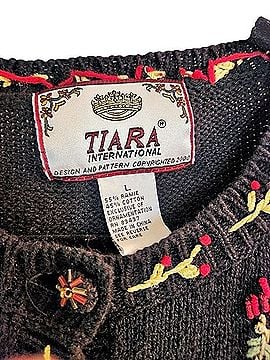 Tiara international vintage ugly Christmas sweater Cardigan (view 2)