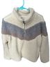 Thread & Supply 100% Polyester 65% Polyester 35% Rayon 65% Polyester 35% Viscose 65% Polyester 35% Rayon Chevron-herringbone Color Block Gray Ivory Tan Sweatshirt Size S - photo 1