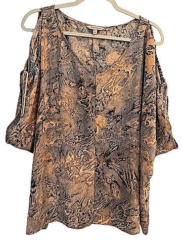 Juicy Couture Draw String Cold-Shoulder V-Neck Top Short Sleeve T-Shirt (view 2)
