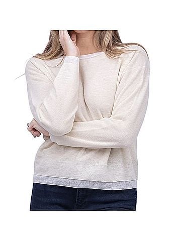 Vince. Double Layer Silk Pullover Sweater (view 2)