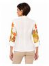 MULTIPLES Floral White Orange Green Yellow Jacket Size S - photo 3