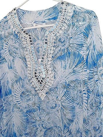 Chico's Nautilus Swirl 3/4 Sleeve Blouse (view 2)