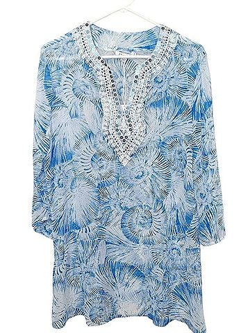 Chico's Nautilus Swirl 3/4 Sleeve Blouse (view 1)
