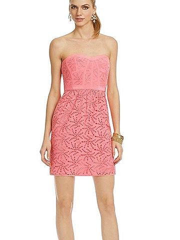Rebecca Taylor Eyelet Copacabana Silk Mini Dress Cocktail Dress (view 1)