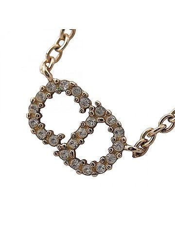 Christian Dior Christian Dior Dior Clair D Lune Necklace, Gold Plated (GP) Rhinestone Women's, Tone, Clear Tone (view 1)