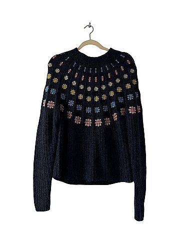 Boden Fluffy Floral Embroidered Pullover Sweater (view 2)