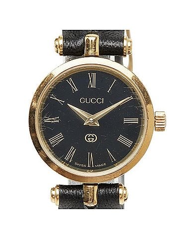 Gucci Gucci 2000L Quartz Watch, Black Dial, Stainless Steel Strap, Leather Women's Watch. (view 1)