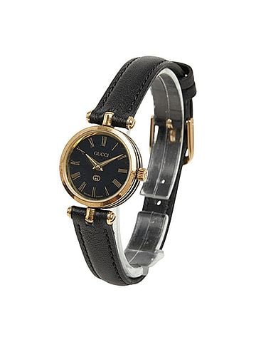 Gucci Gucci 2000L Quartz Watch, Black Dial, Stainless Steel Strap, Leather Women's Watch. (view 2)