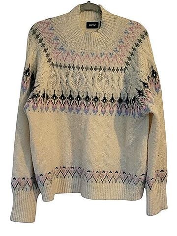 RD Style Fair Isle Mock Neck Geometric Cable Knit Sweater Pullover Sweater (view 1)