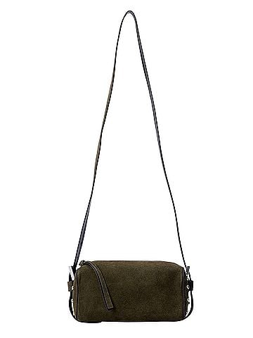 ALLSAINTS Allsaints Miro Olive Green Suede Leather Crossbody Bag (view 1)