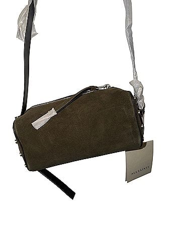 ALLSAINTS Allsaints Miro Olive Green Suede Leather Crossbody Bag (view 2)