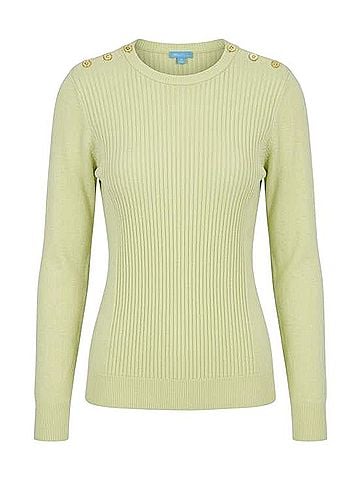 J. McLaughlin Ribbed Knit Sweater with Button Detail Casual Sweaters (view 1)