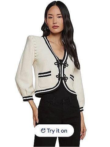 Elie Tahari Frog Closure Sweater Sweater Vest (view 1)