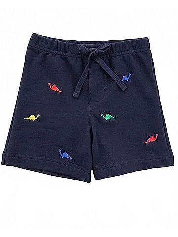 Florence Eiseman Kid's Dinosaur Knit Pull On Shorts 4 Mo in Navy (view 1)