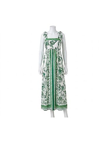 Jade The Verdant Villa Maxi Dress in Green And White Floral (view 1)