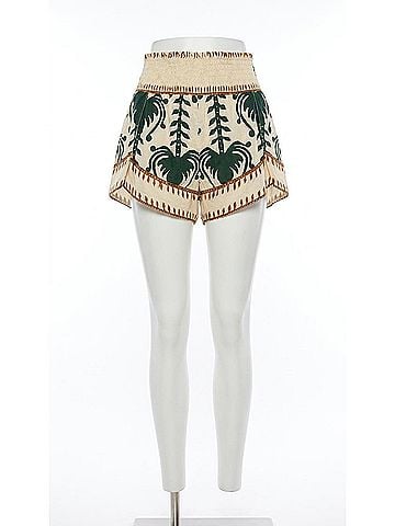 Johanna Ortiz Linka Short in Ecru/ Green (view 1)
