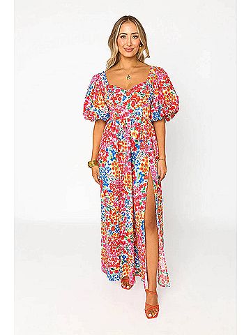 Buddy Love Jacqueline Midi Dress in Berry Blue (view 2)