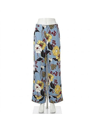 MARNI Women's Envers Satin Pants in Sky (view 1)