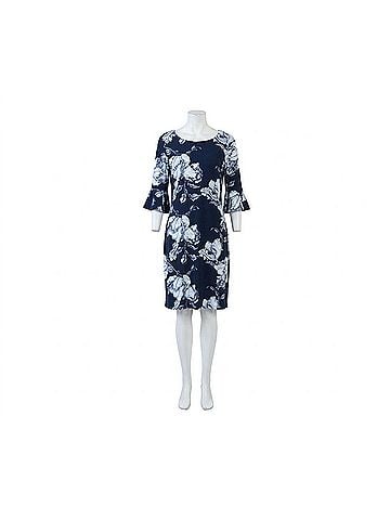 Clara Sun Woo Tulip Cuff Back Tie Dress in Peony Blossom (view 1)