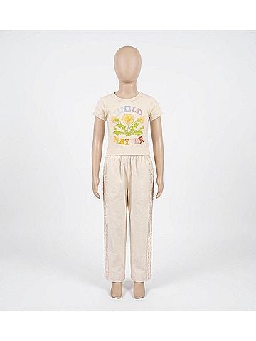 Molo Girls' Adelyn Pants in Beige (view 2)