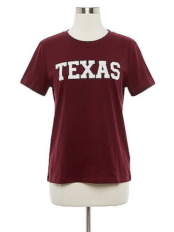 Fantastic Fawn Sequin Texas Stars &amp; Fringe T-Shirt in Maroon (view 1)