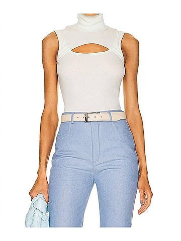 Rosetta Getty Sleevless Cutout Turtleneck Top in Mint (view 2)