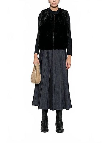 forte_forte Eco Fur Vest in Black (view 2)