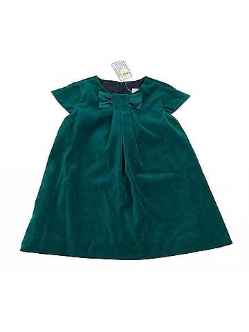 Florence Eiseman Girl's Velvet Dress With Satin 5 Mo in Green (view 1)