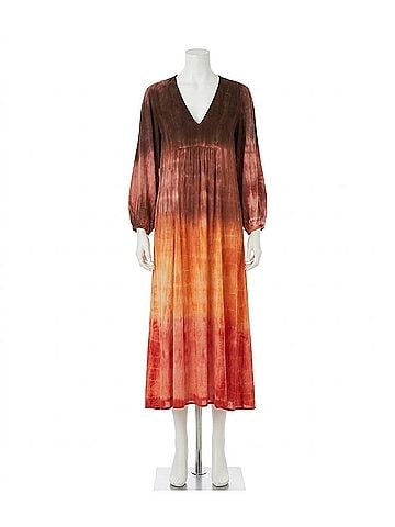 Maria Cher Tortuguitas Vesta Maxi Dress in Brick Ombre (view 1)