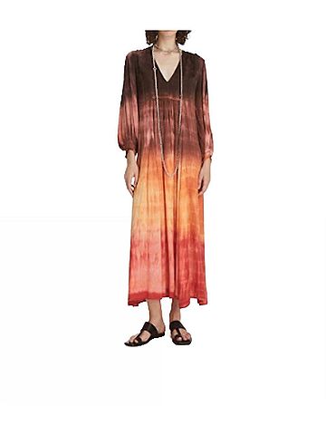 Maria Cher Tortuguitas Vesta Maxi Dress in Brick Ombre (view 2)