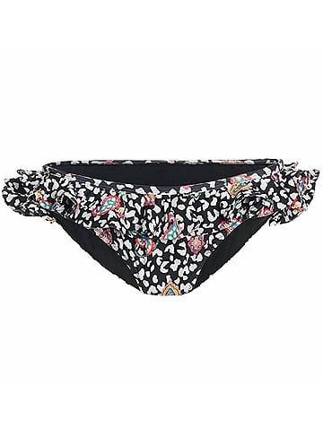 Caroline Constas Women's Lotus Bikini Bottom in Black Leopard Paisley (view 1)