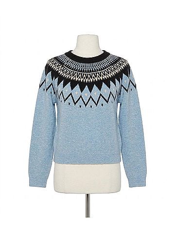 Velvet Heart Delvine Knit Sweater in Blue Mist/ Black Nordic (view 1)